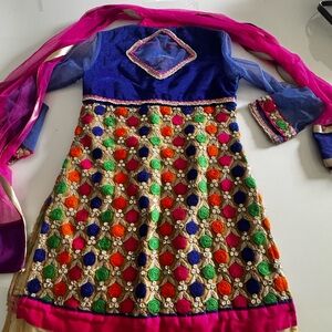 India Boutique Blue and Pink Dance Costume